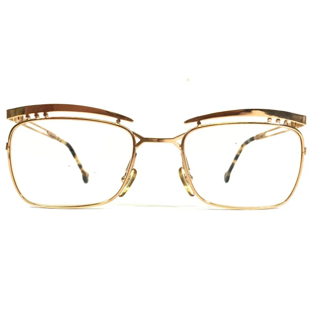 Vintage la Eyeworks Eyeglasses Frames FABIO 22KT Gold Plated 2u Shiny 53-20-135